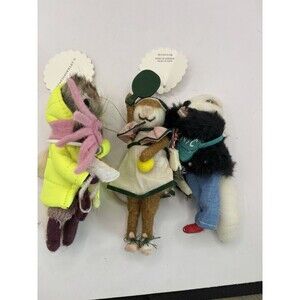 Anthropologie Set Of 3 Animals Christmas Ornament With Tags